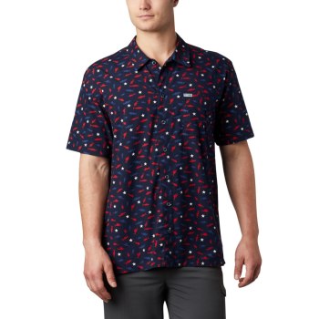 Columbia Overhemd Heren, PFG Trollers Best Short Sleeve Donkerblauw, 13OVWTMYN